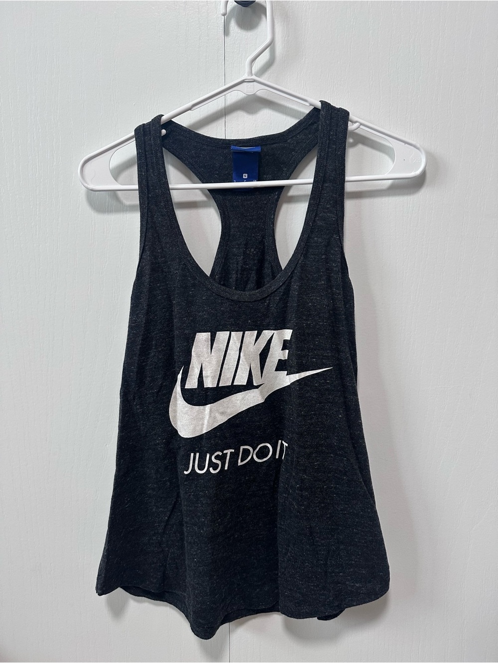 Nike Black Racerback Tank with White Logo